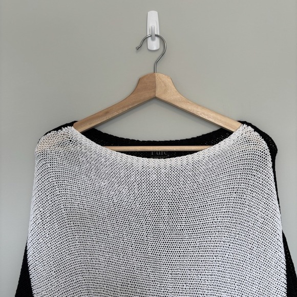 Pure Handknit Women's Large Tunic Dress Color Block Open Knit Lagenlook Hippie - Picture 8 of 15